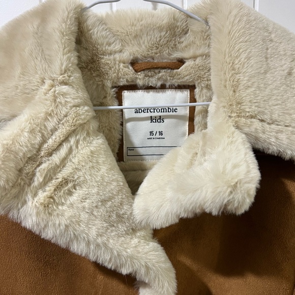 Abercrombie Kids Faux Suede Sherpa-Lined Coat - Picture 2 of 4